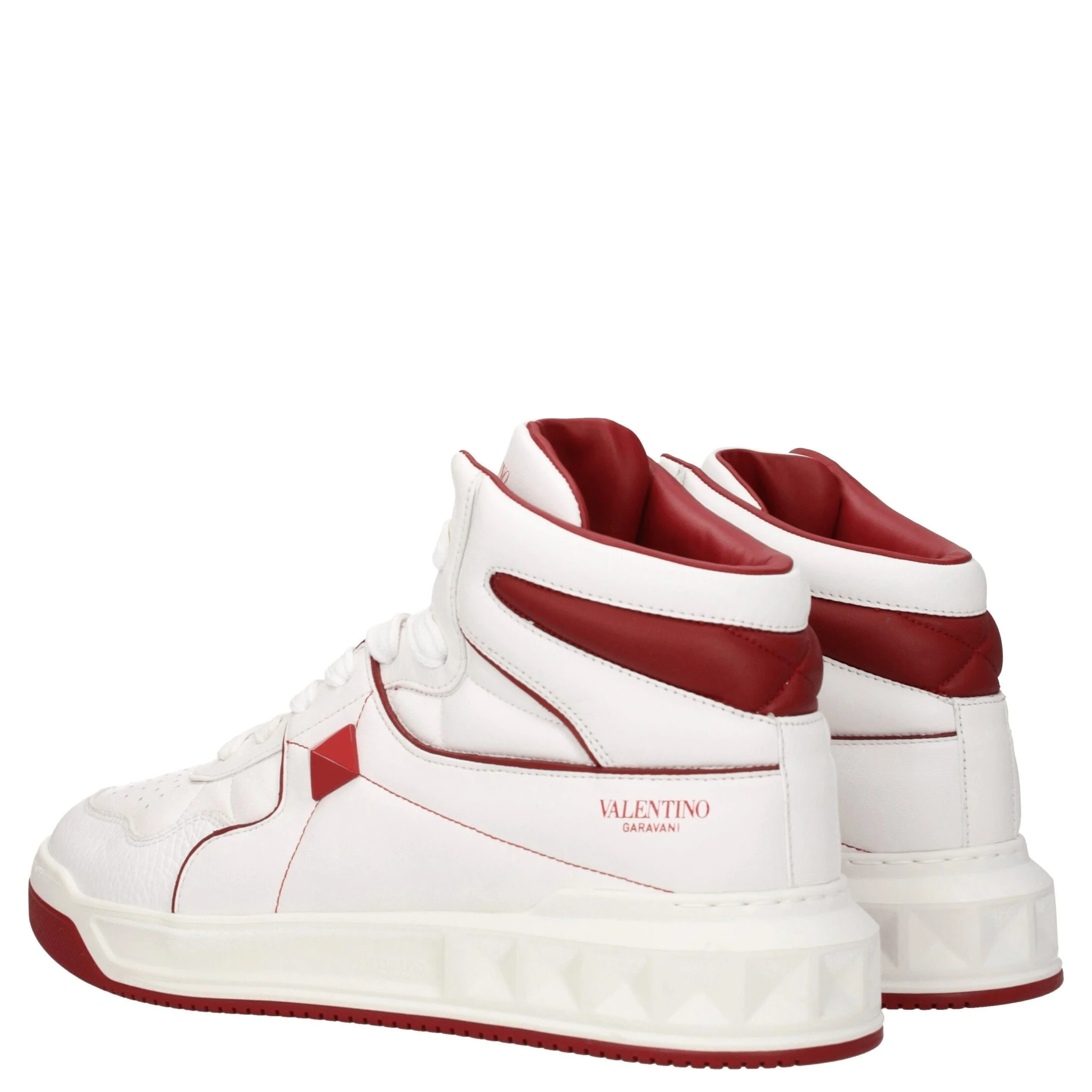 White Leather High Top Sneakers