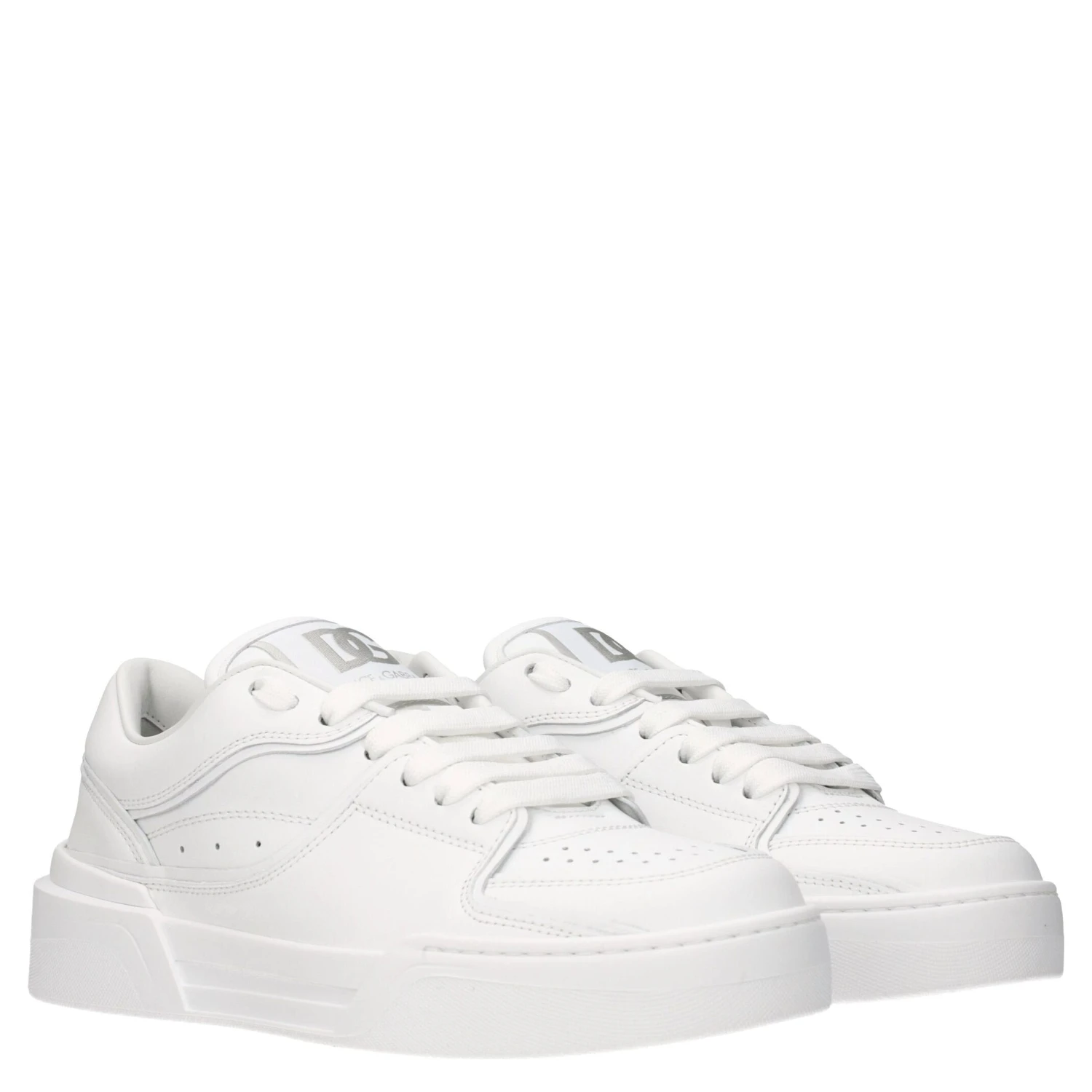 White Leather Low Top Sneakers