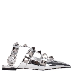 Gray Leather Sandals