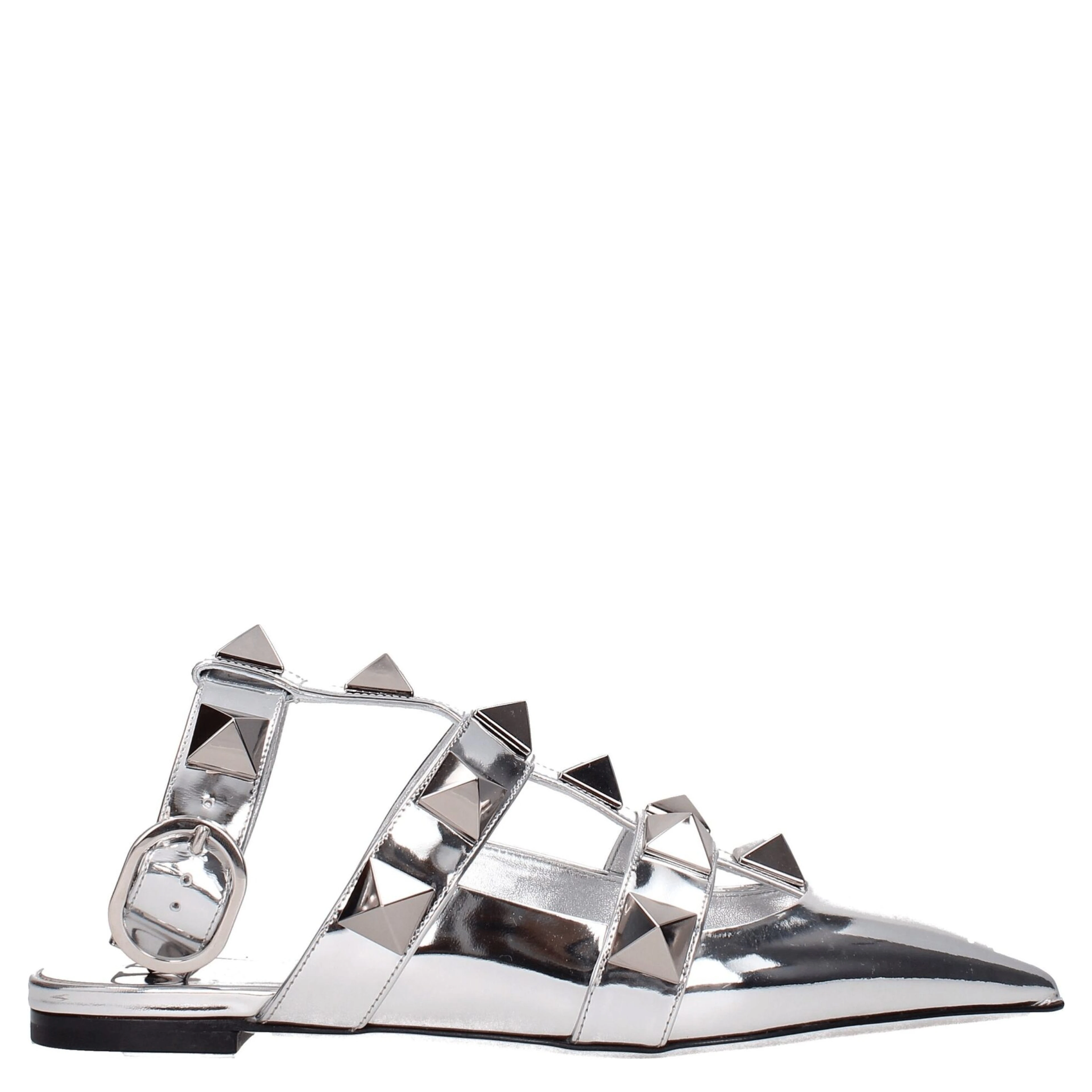 Gray Leather Sandals