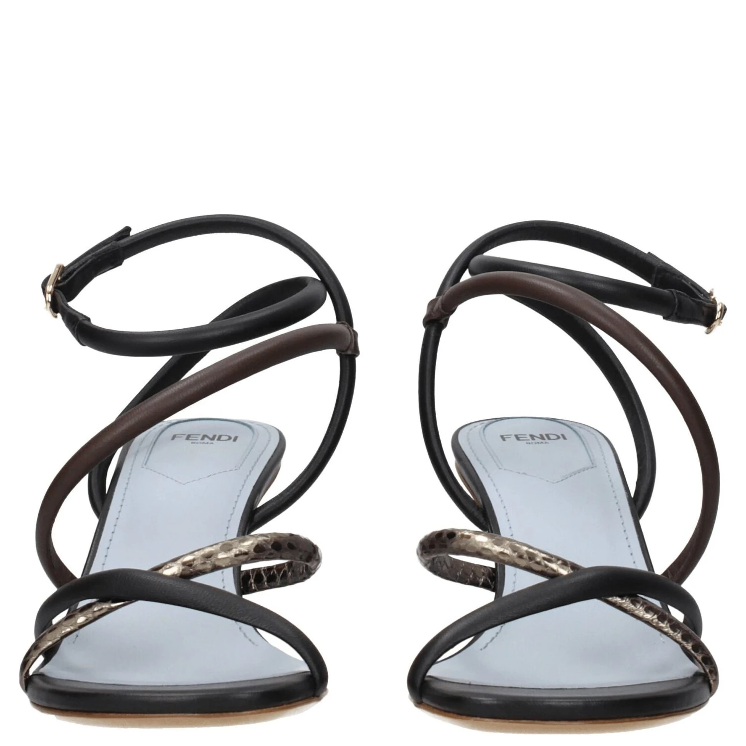 Multicolor Leather Flat Sandals