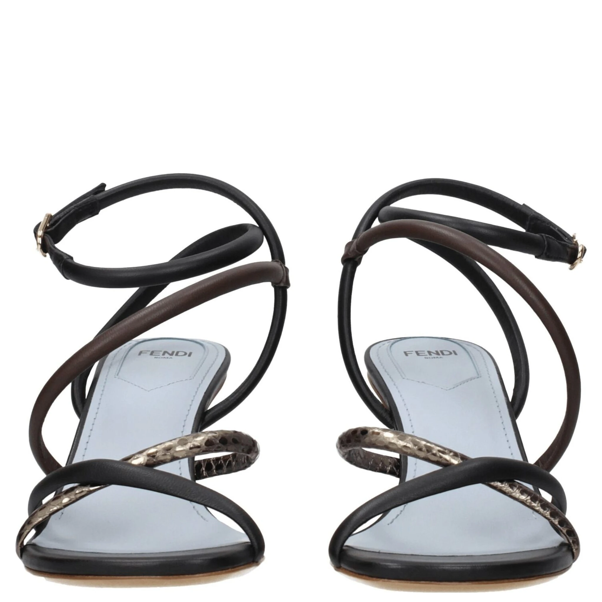 Multicolor Leather Flat Sandals