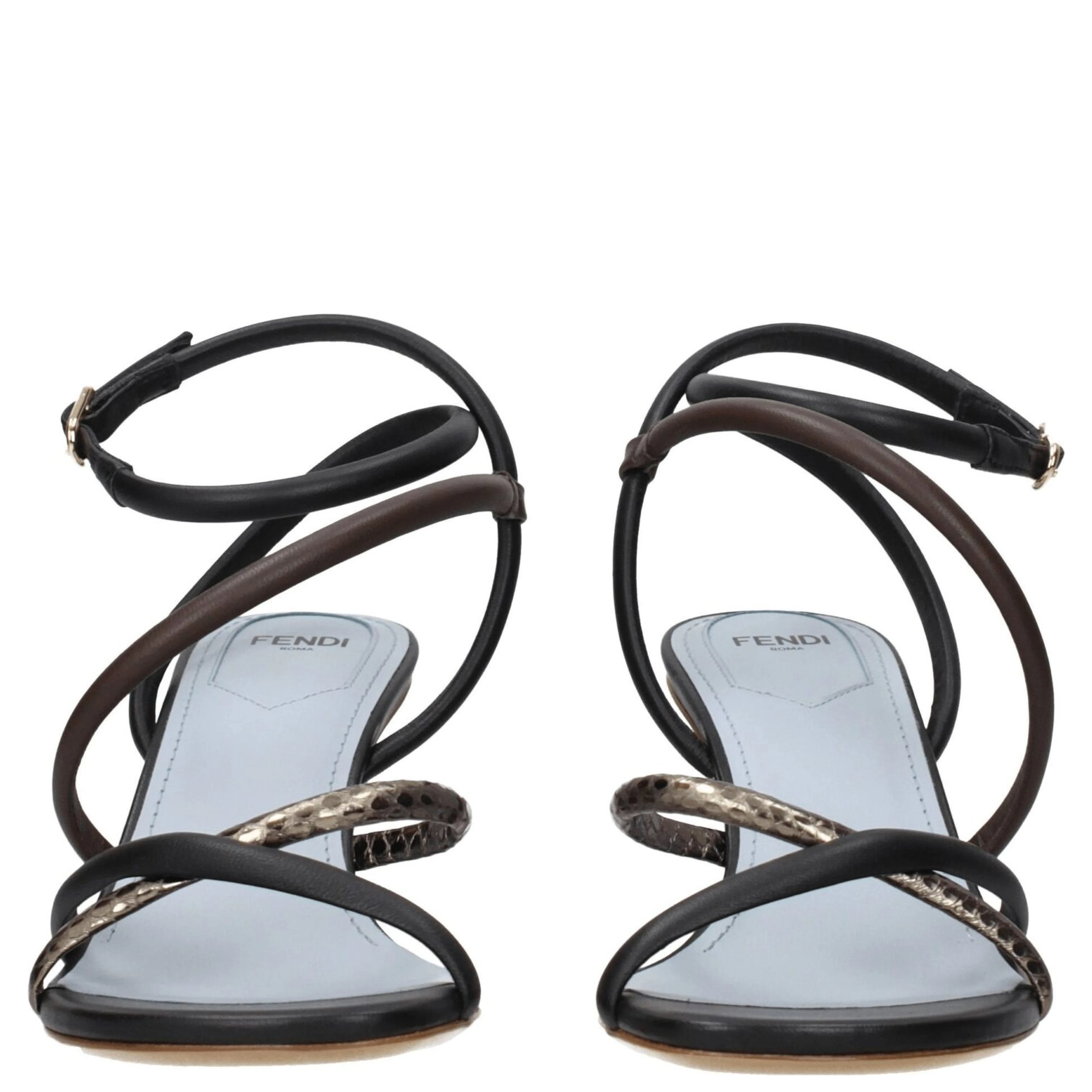 Multicolor Leather Flat Sandals