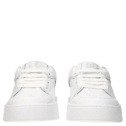 White Leather Low Top Sneakers