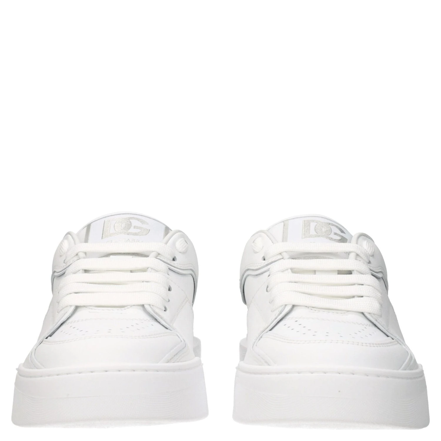 White Leather Low Top Sneakers