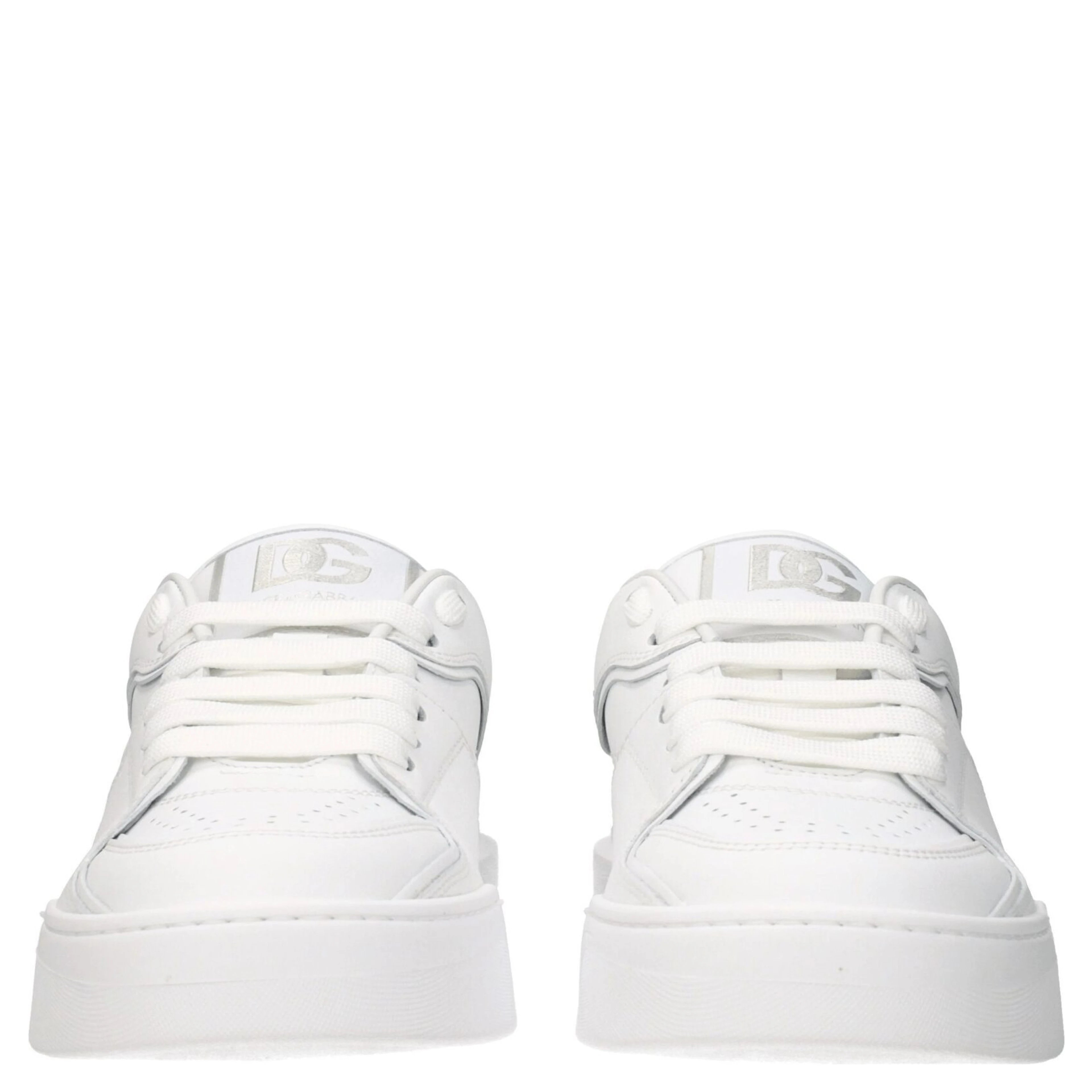 White Leather Low Top Sneakers
