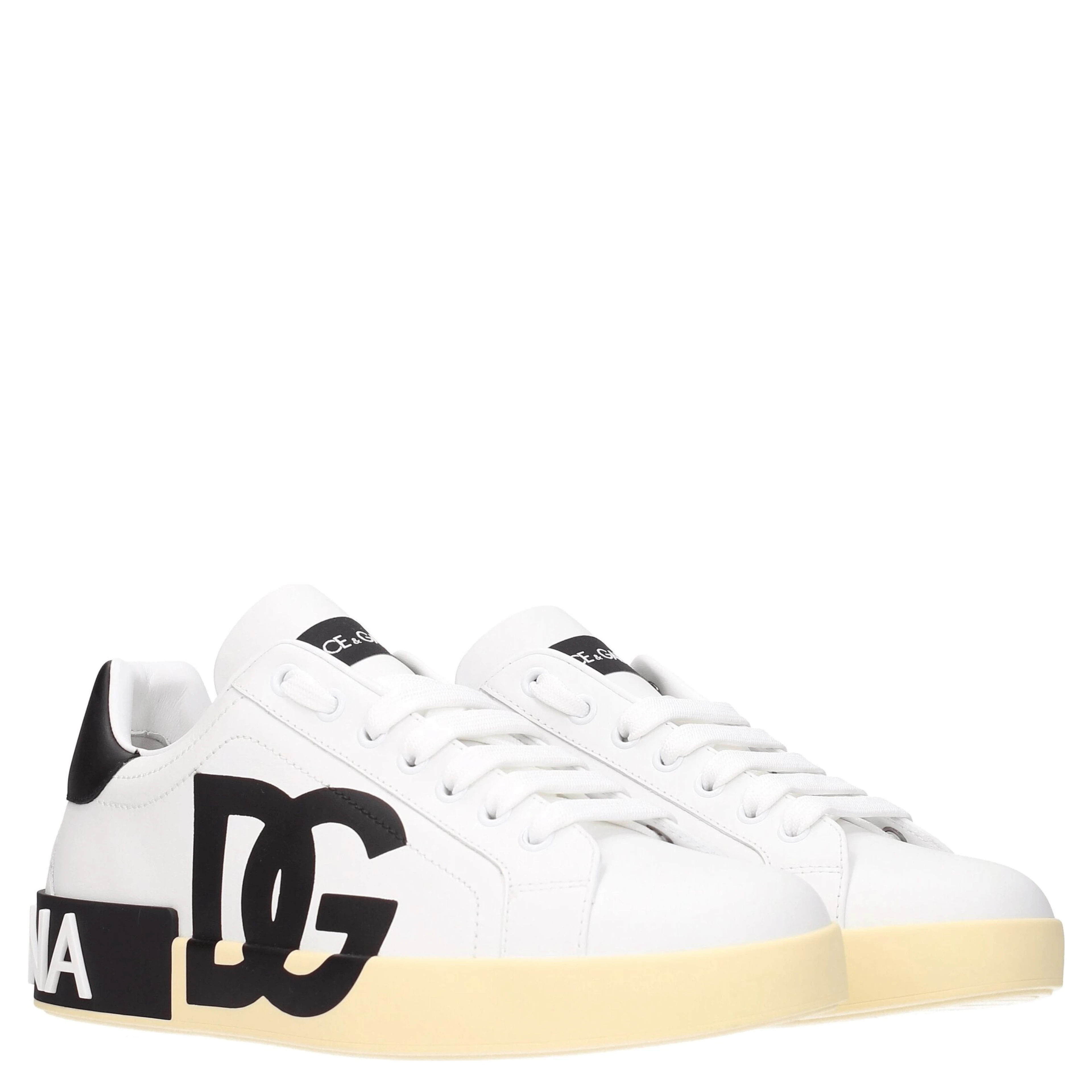 White Leather Low Top Sneakers