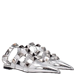 Gray Leather Sandals