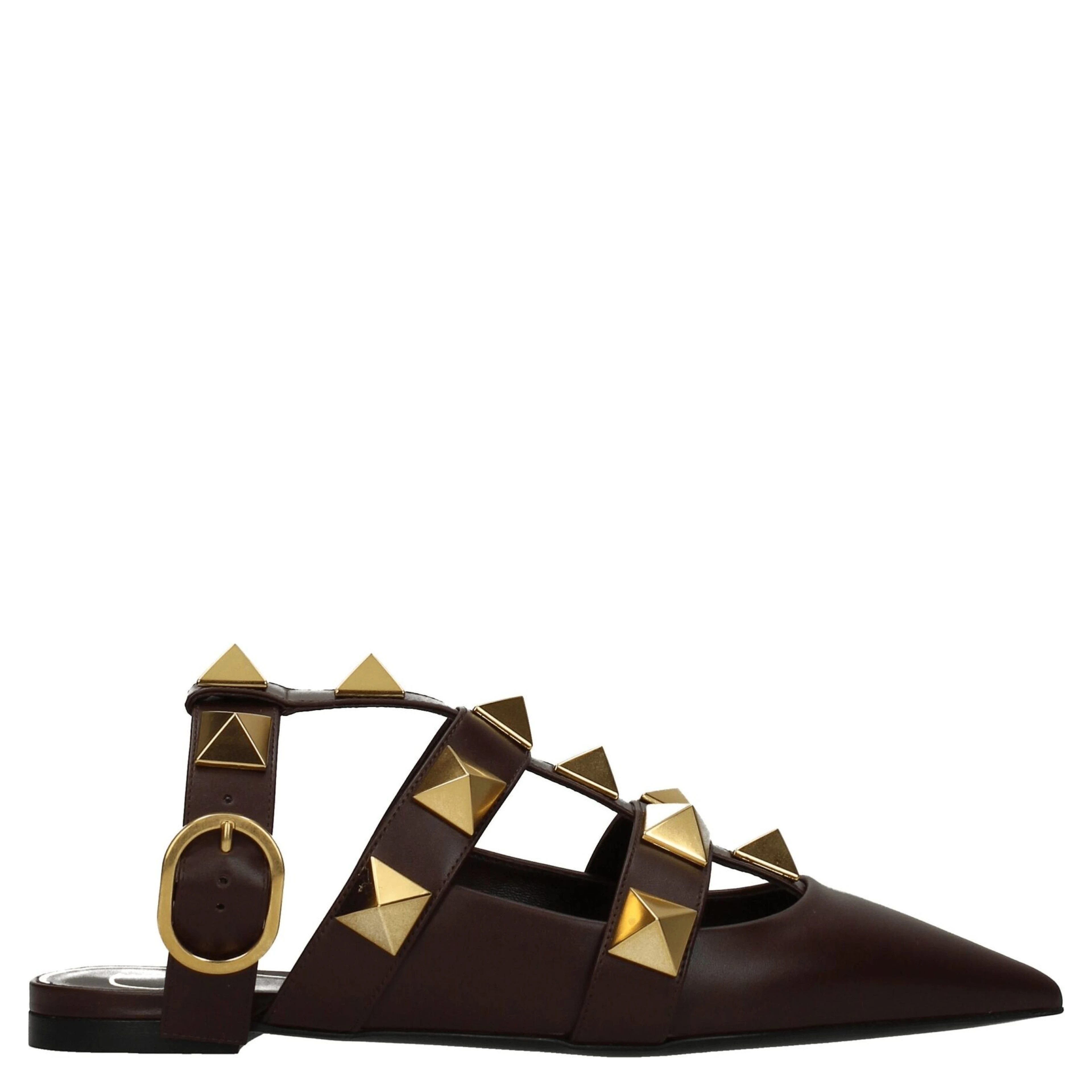 Brown Leather Flat Sandals