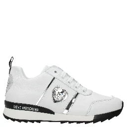 White Leather Low Top Sneakers