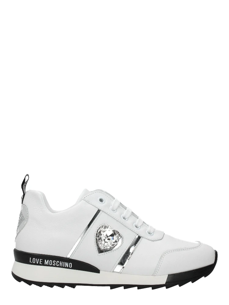 White Leather Low Top Sneakers