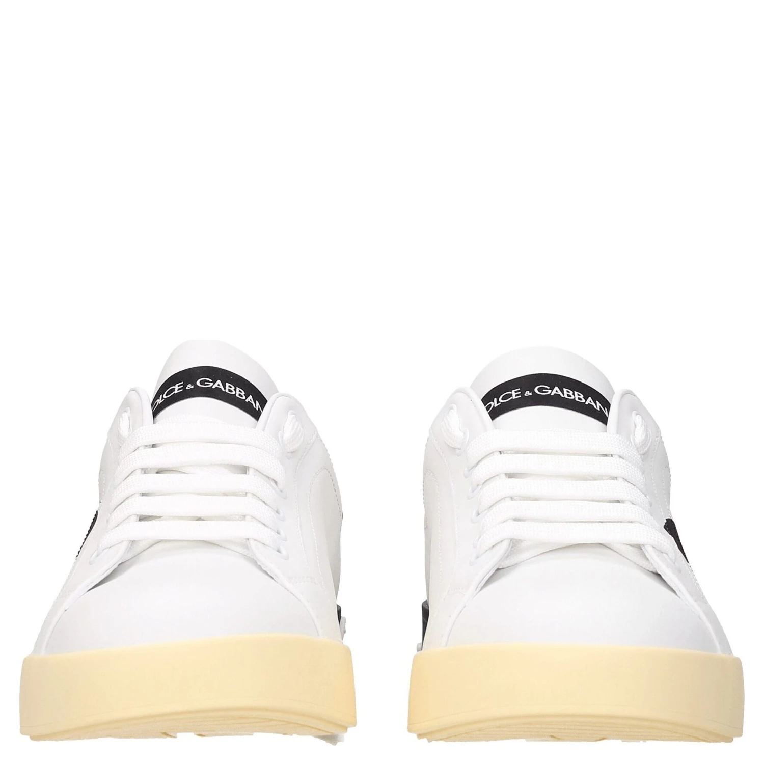 White Leather Low Top Sneakers