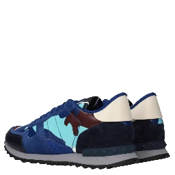 Blue Leather Athletic Sneakers