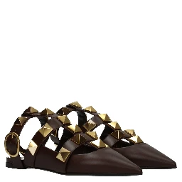 Brown Leather Flat Sandals