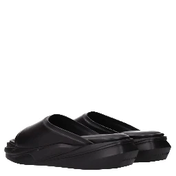 Black Leather Slippers