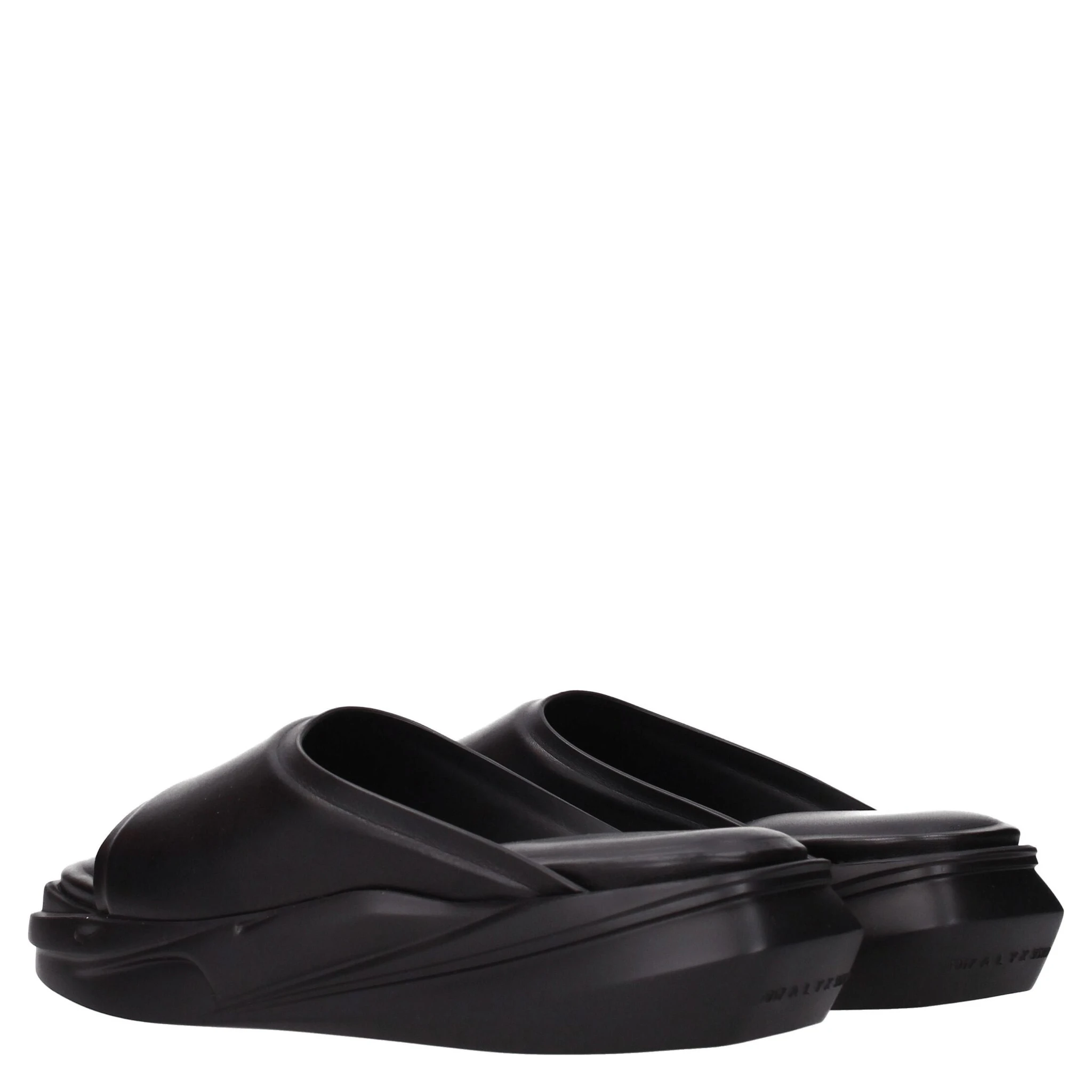 Black Leather Slippers