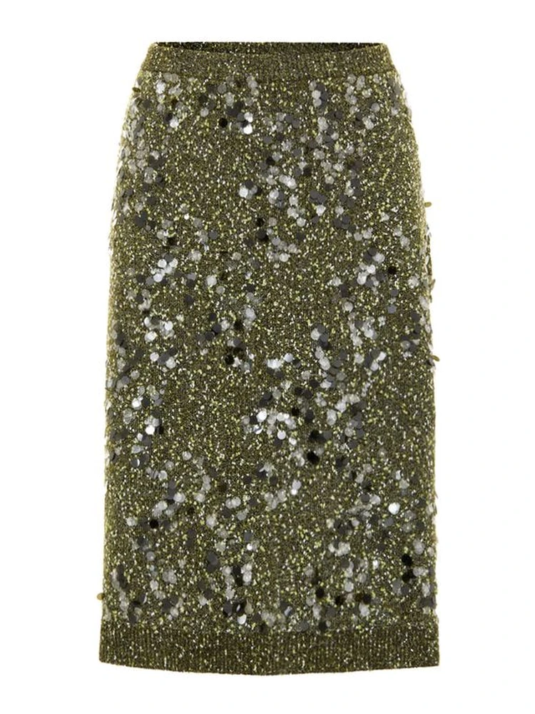 Green Viscose Mini Skirt
