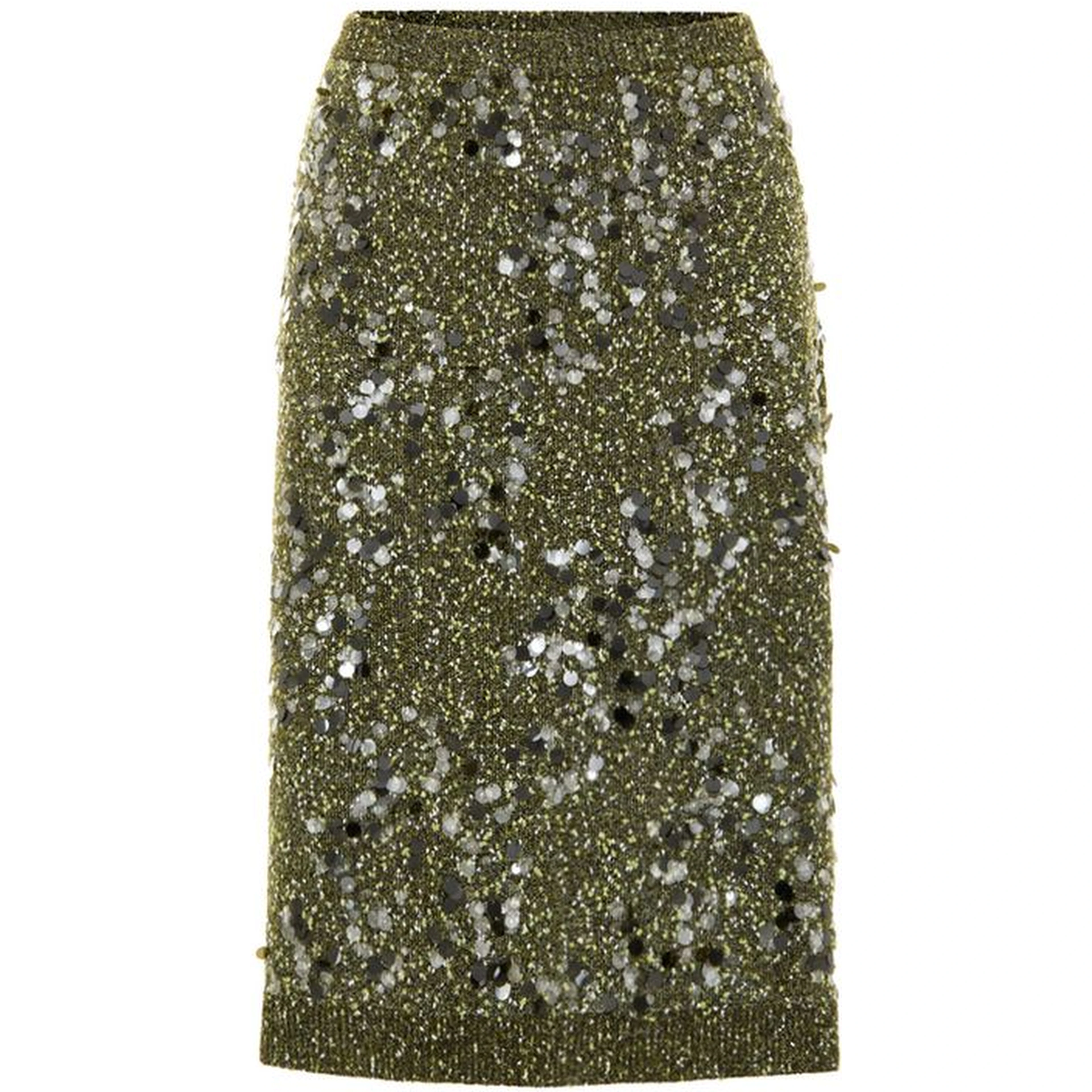 Green Viscose Mini Skirt