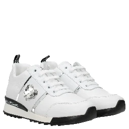 White Leather Low Top Sneakers