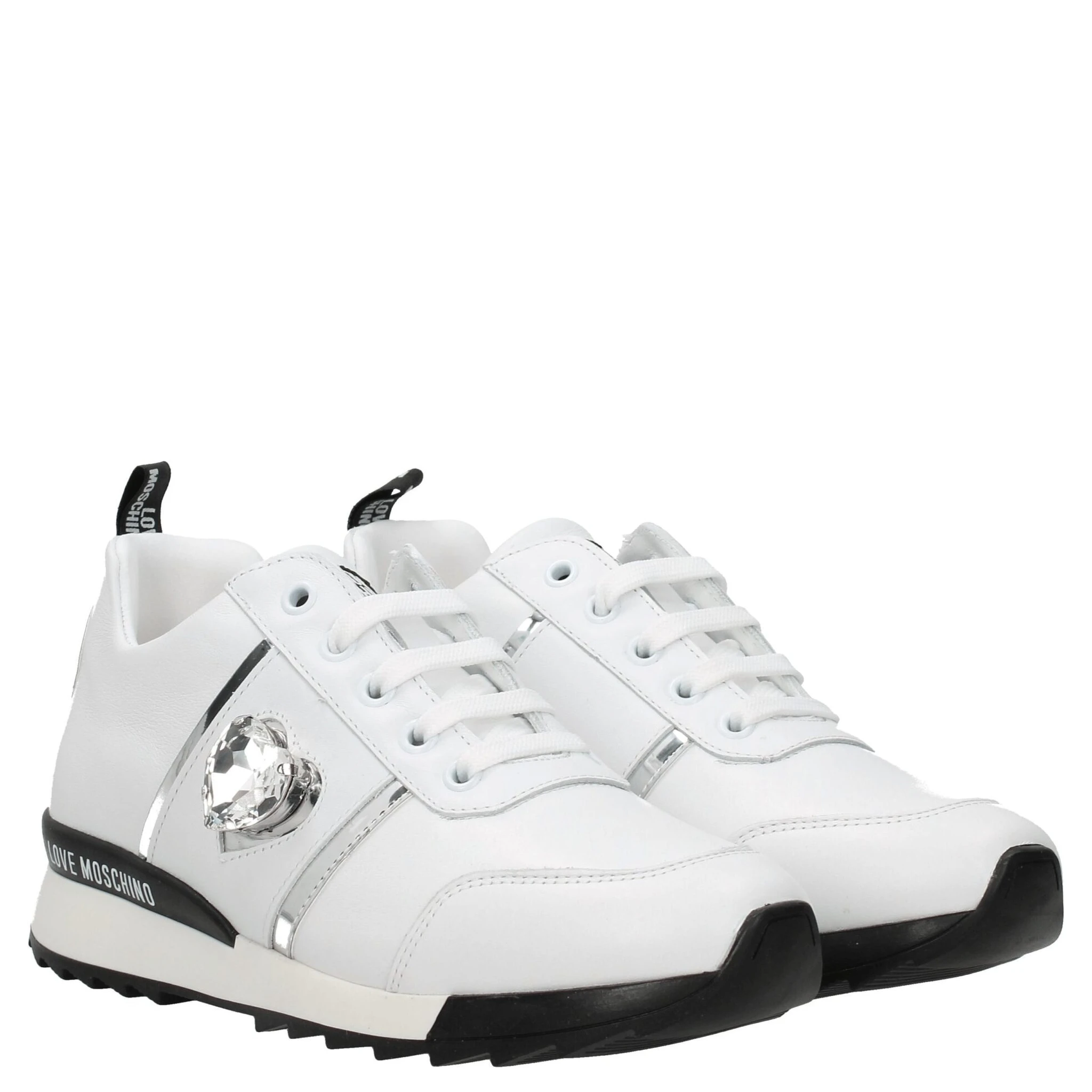 White Leather Low Top Sneakers