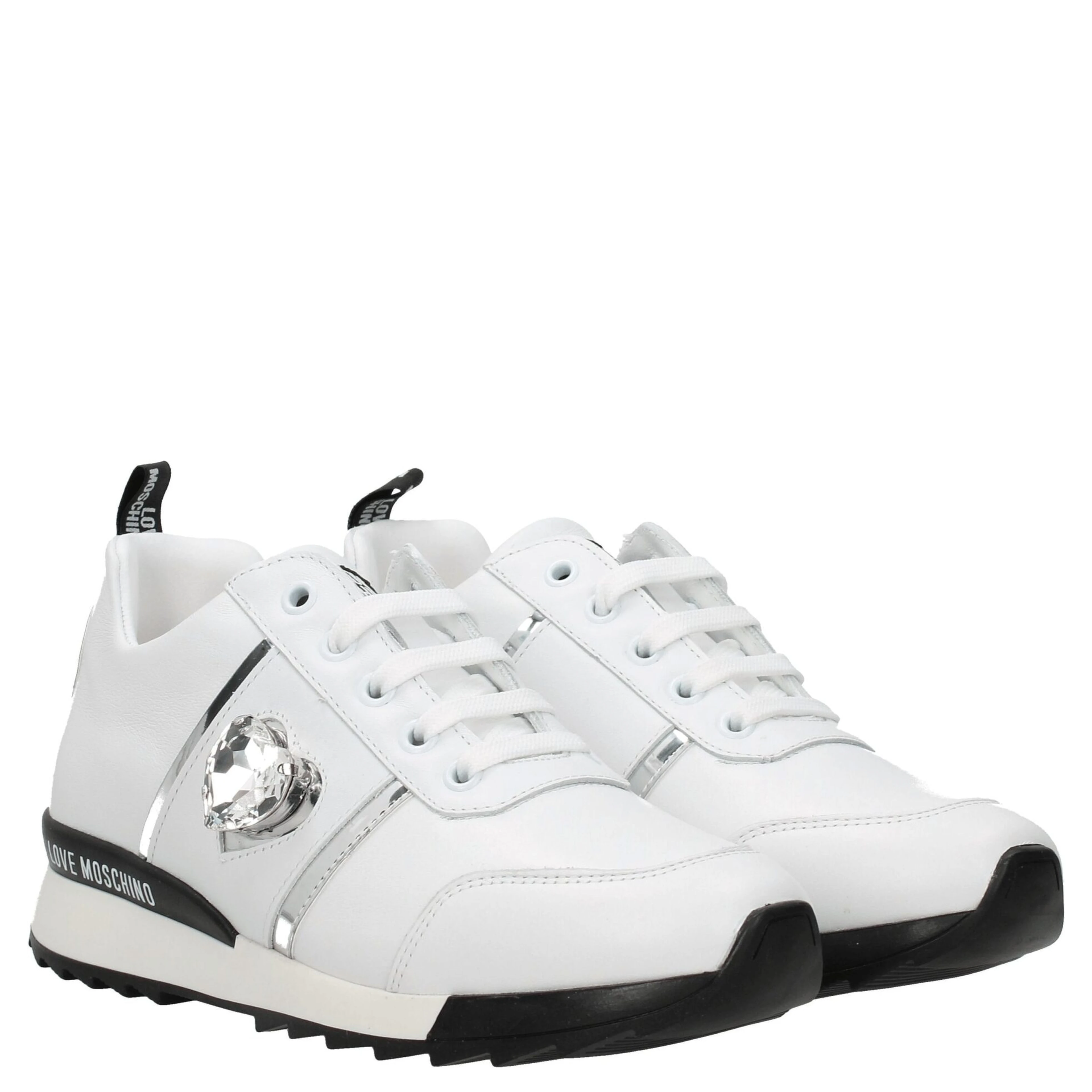 White Leather Low Top Sneakers