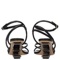 Multicolor Leather Flat Sandals