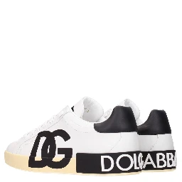 White Leather Low Top Sneakers