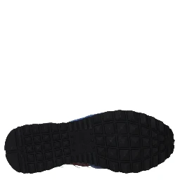 Blue Leather Athletic Sneakers