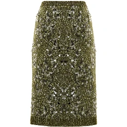 Green Viscose Mini Skirt