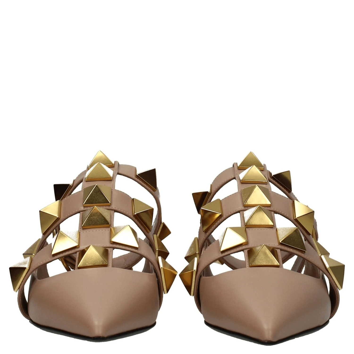 Pink Leather Flat Sandals