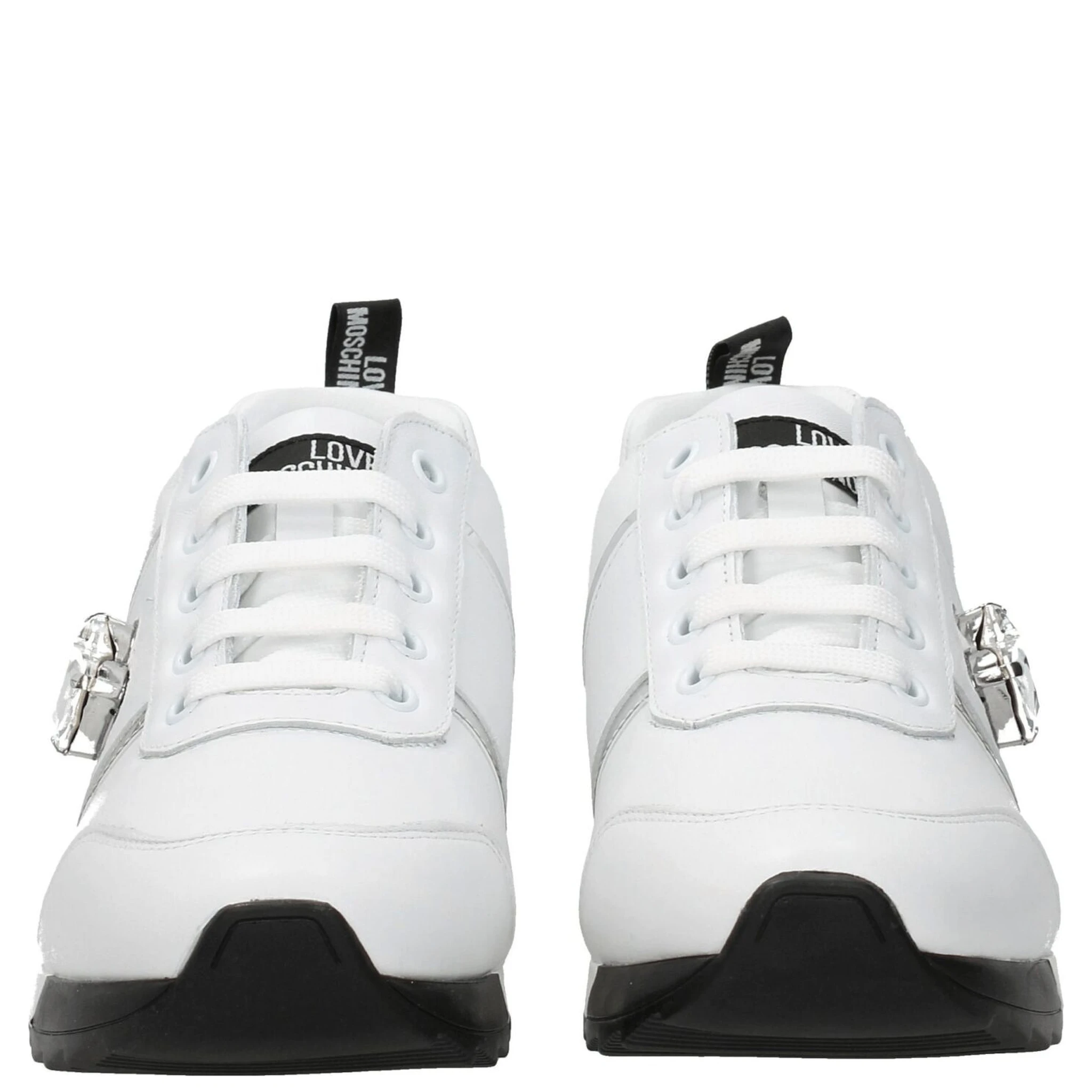 White Leather Low Top Sneakers