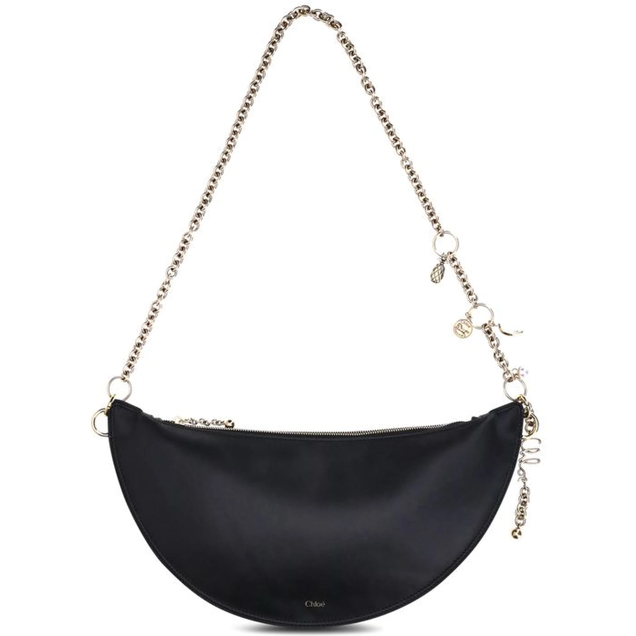 حقيبة كتف بوس توروس من جلد العجل الأسود