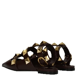 Brown Leather Flat Sandals