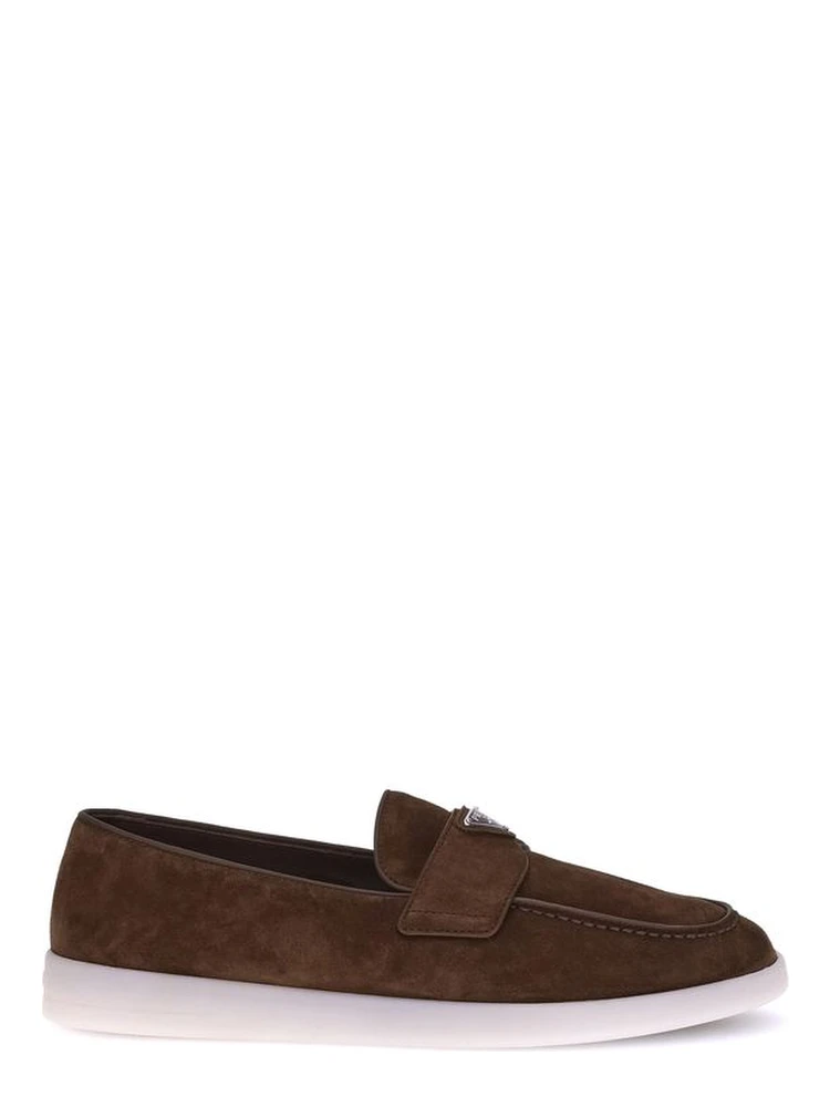Brown Rubber Slip-On Loafers