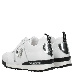 White Leather Low Top Sneakers