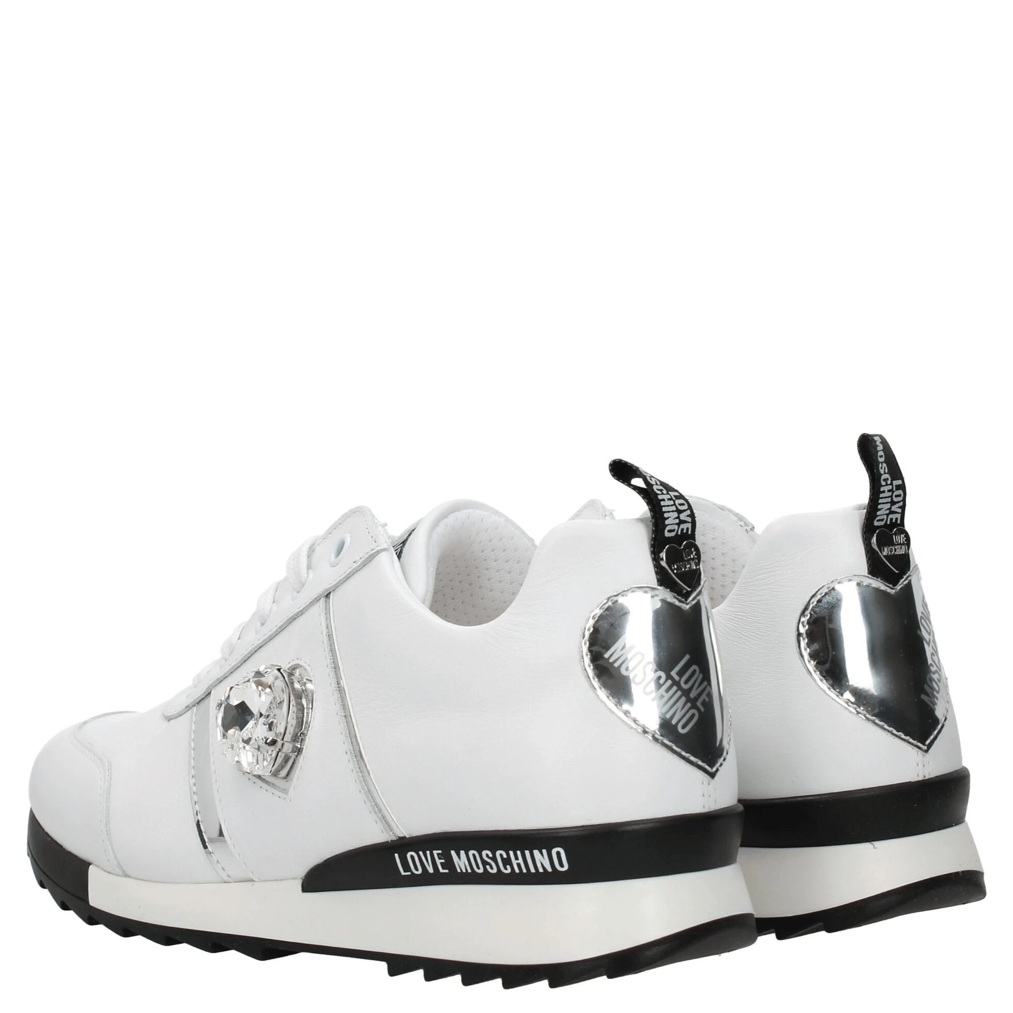 White Leather Low Top Sneakers