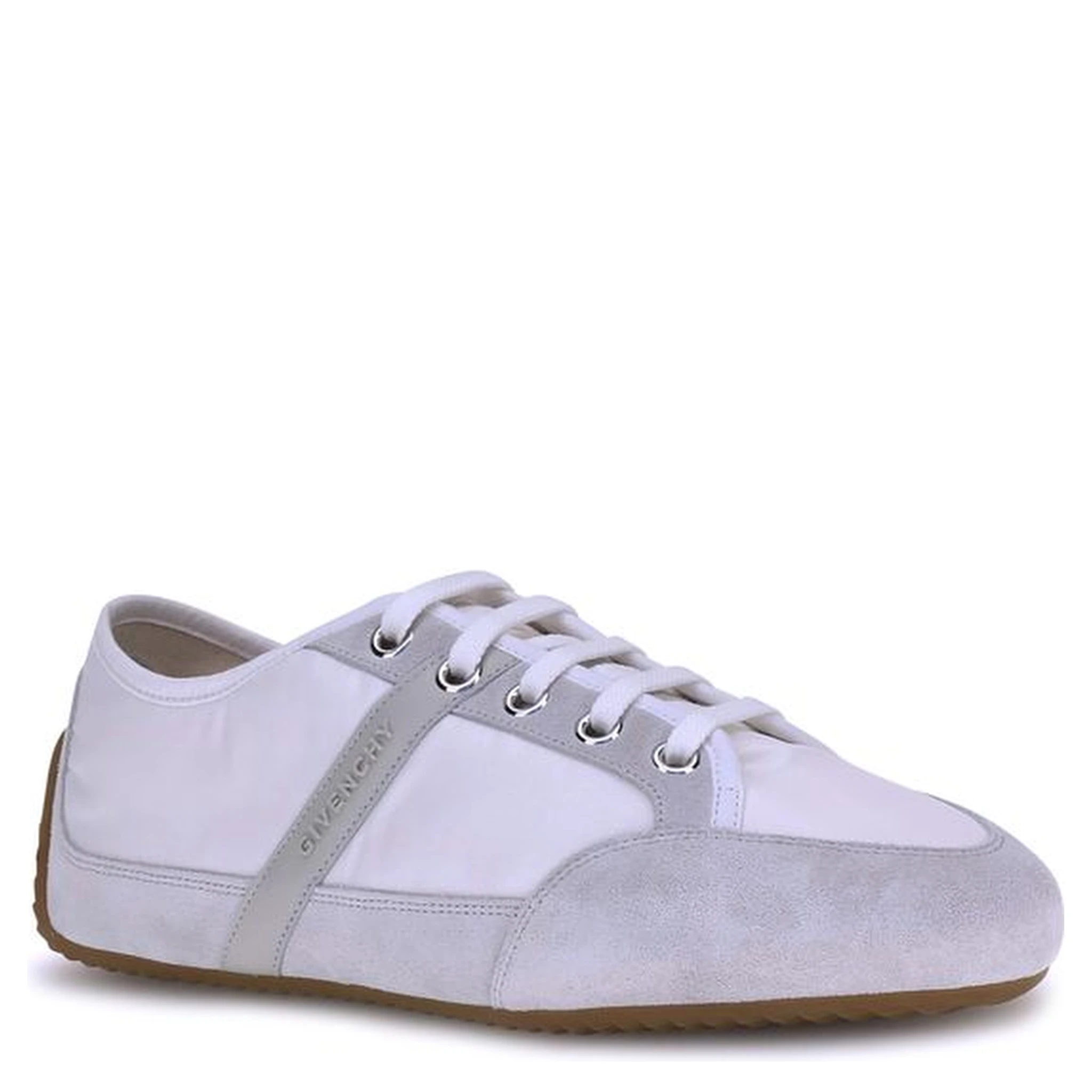 حذاء رياضي أبيض مطاطي منخفض