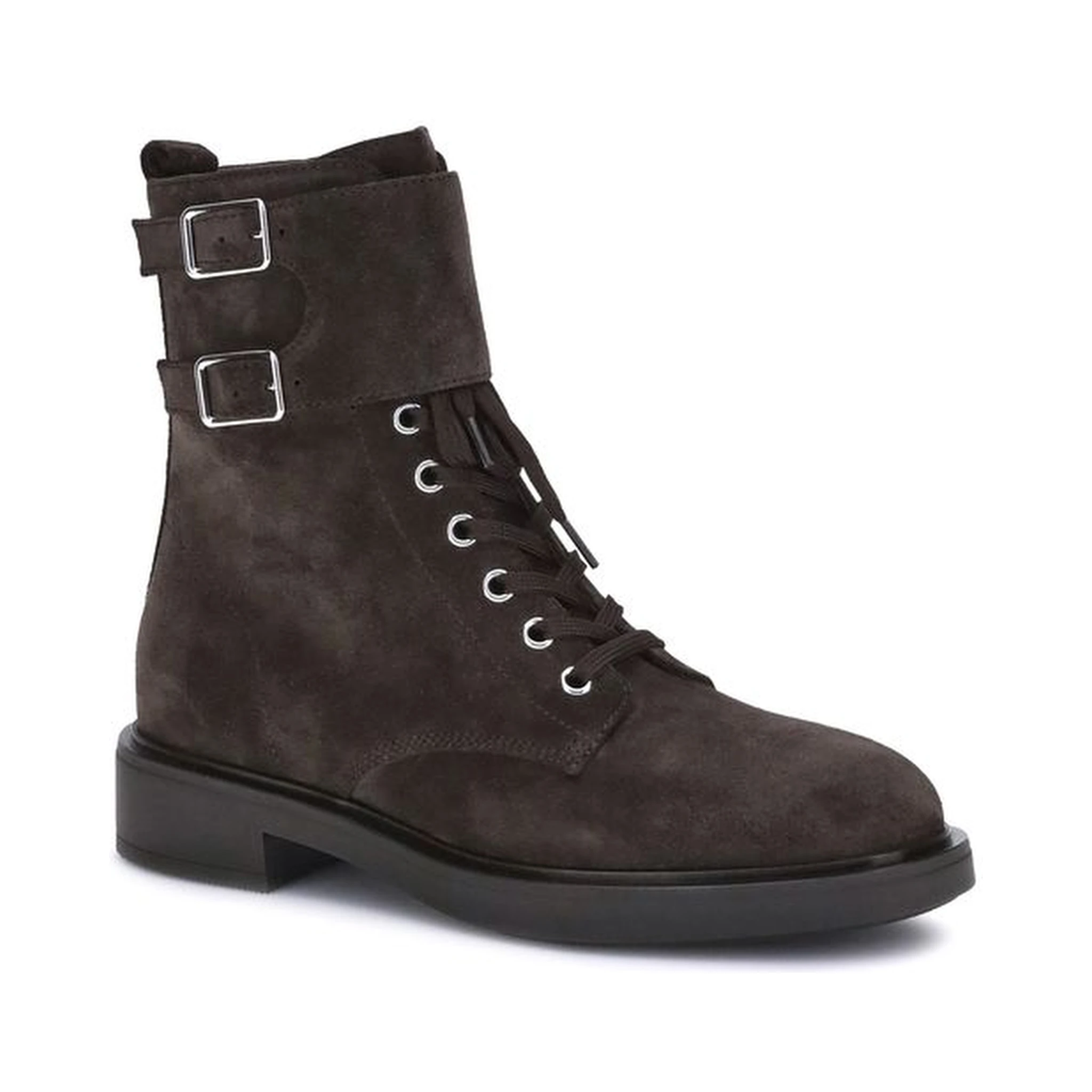 Brown Calf Leather Bos Taurus Lace-Up Boots