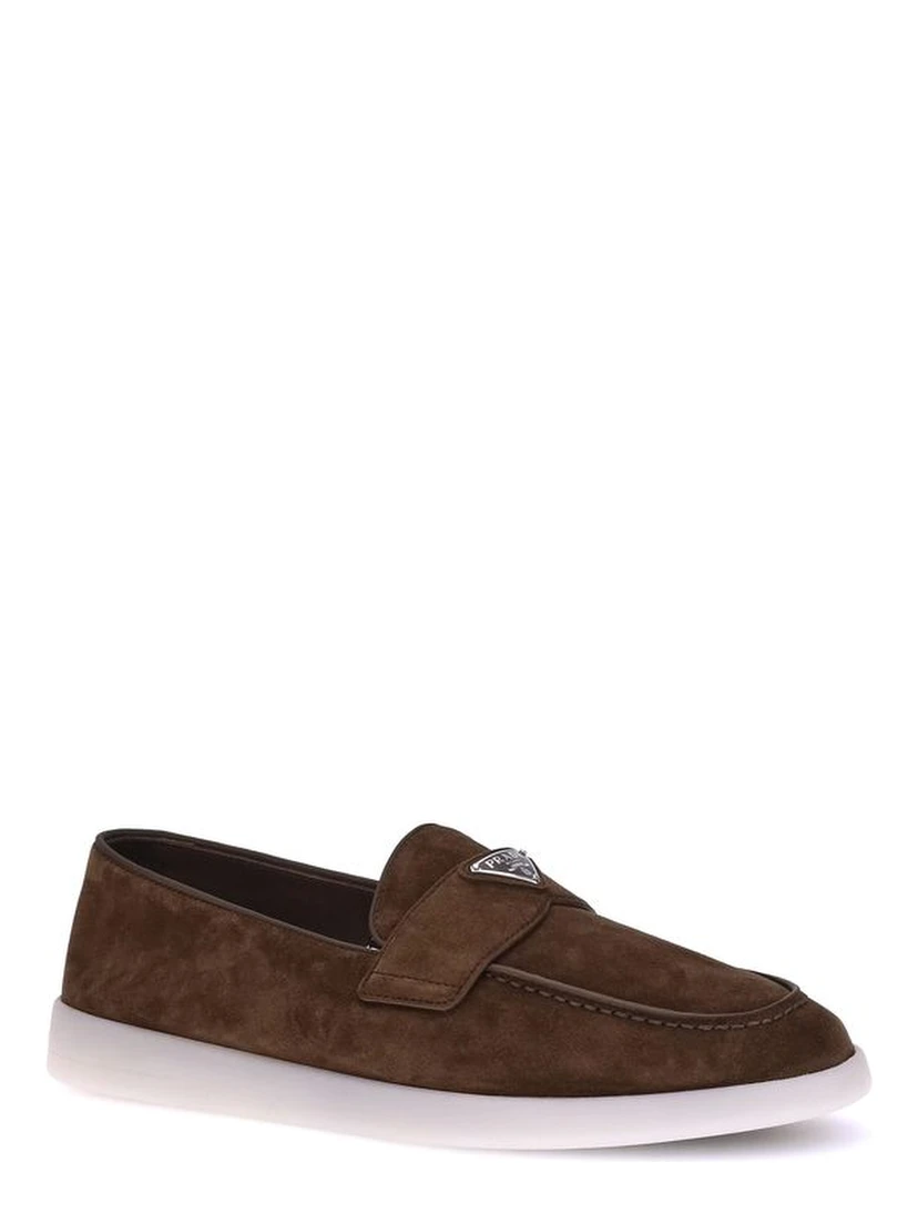 Brown Rubber Slip-On Loafers