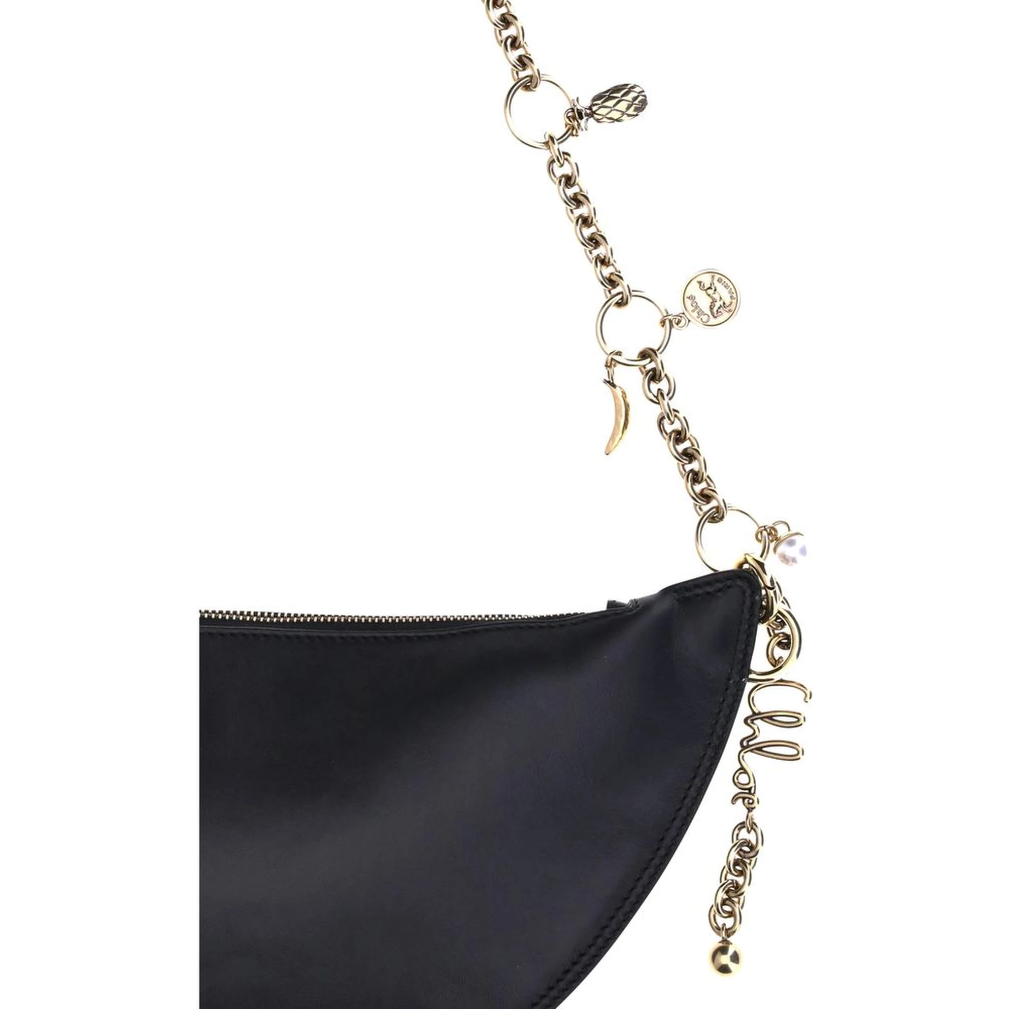 حقيبة كتف بوس توروس من جلد العجل الأسود