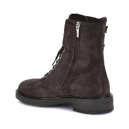 Brown Calf Leather Bos Taurus Lace-Up Boots