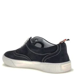Blue Calf Leather Bos Taurus Low Top Sneakers