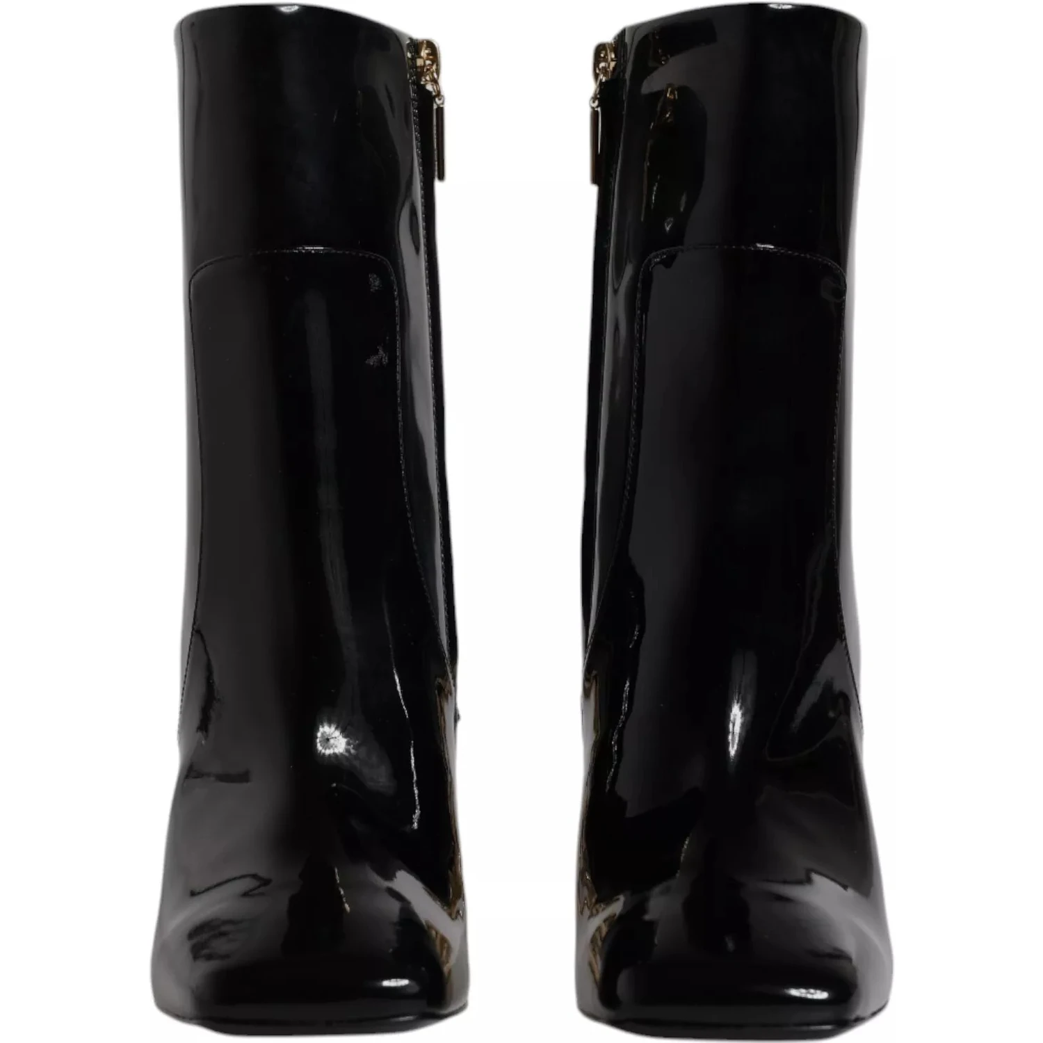 Black Jackie Leather Mid Calf Boots Shoes
