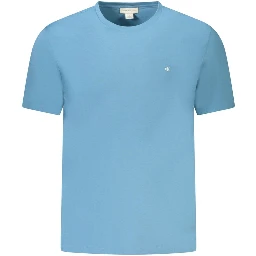 Blue Cotton Men T-Shirt
