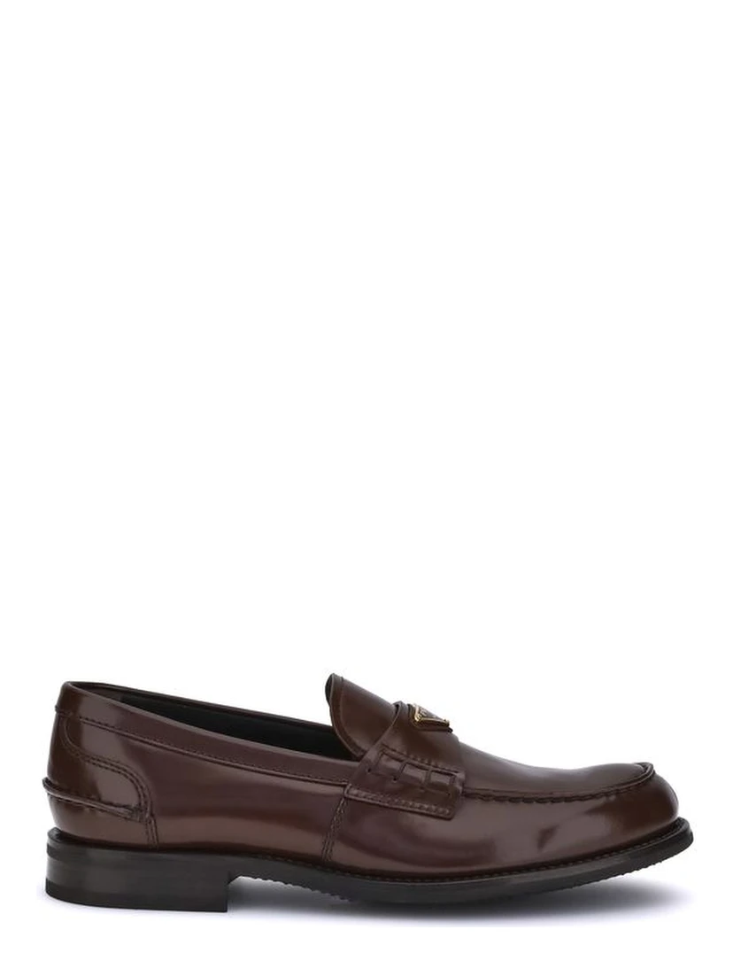 Brown Calf Leather Bos Taurus Slip-On Loafers