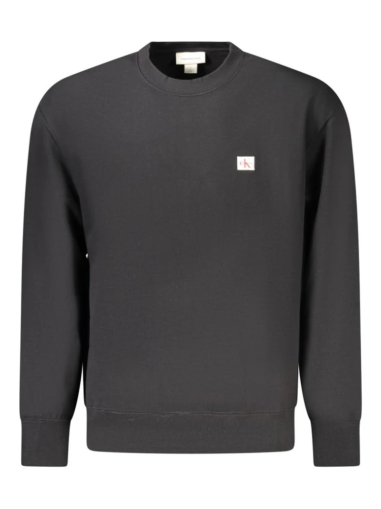 Black Cotton Men Sweater