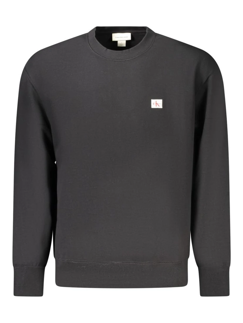 Black Cotton Men Sweater