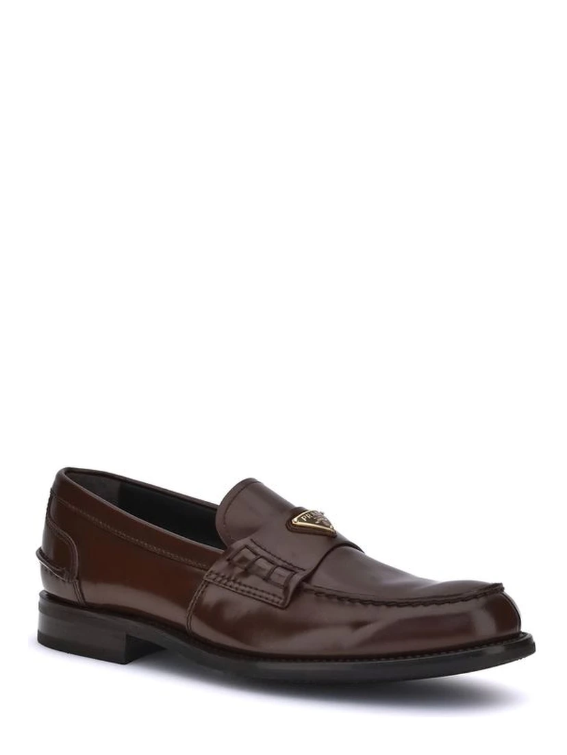 Brown Calf Leather Bos Taurus Slip-On Loafers