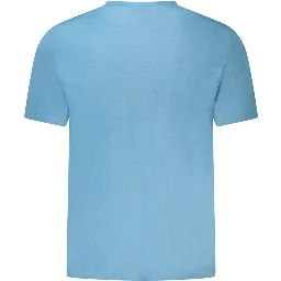 Blue Cotton Men T-Shirt