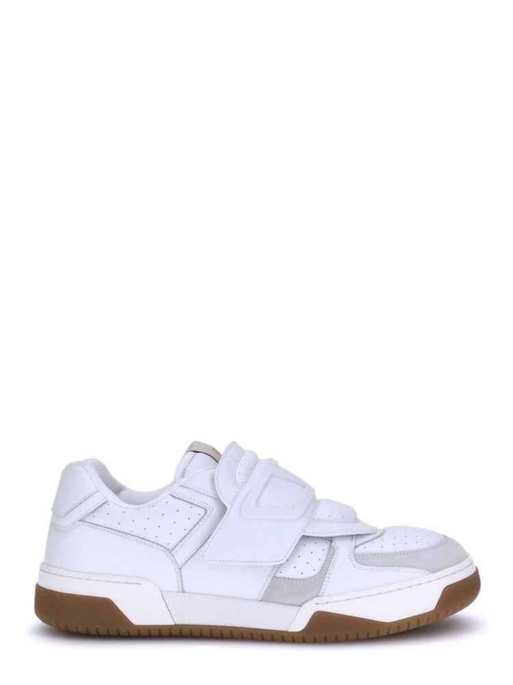 White Calf Leather Bos Taurus Athletic Sneakers